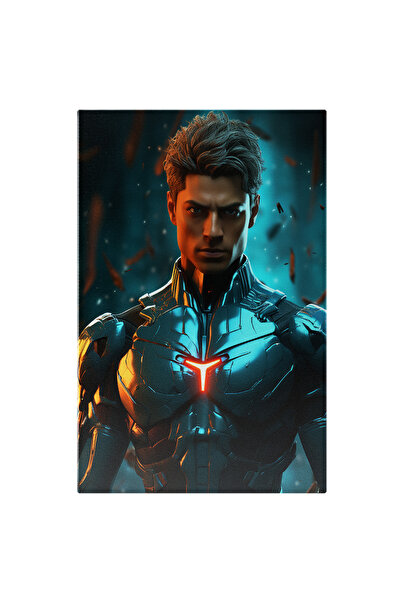 StoryGift Romania Tablou Canvas: Persoaj Film In Costum De Erou Albastru Cu S...