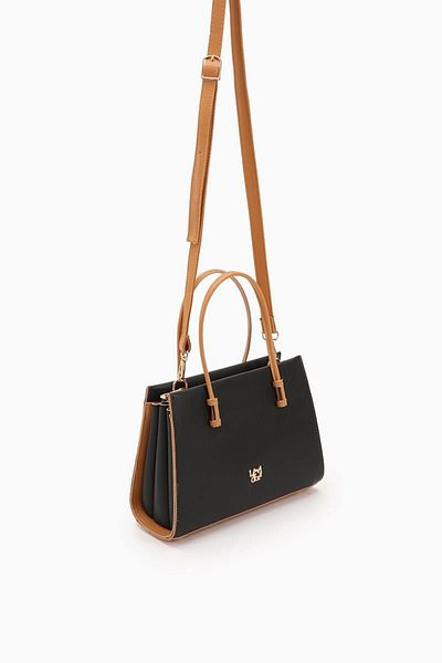 Levidor Black Camel Women's Hand and Shoulder Bag 930156
