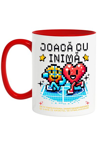 StoryGift Romania Play with the heart of video game lovers, 330ml, Ceramic with R Handle, With ,STG