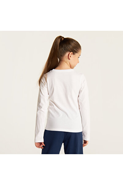 Juniors Solid Crew Neck T-Shirt With Long Sleeves