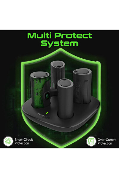 Promate مجموعة باور بانك صغيرة دلتا باك سعة 5000 مللي أمبير - 4 قطع - أسود