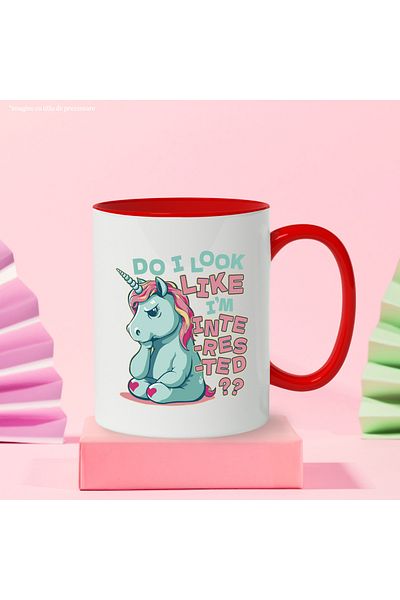 StoryGift Romania Angry Unicorn Mug, Do I Look Like I'm Interested? Do You Think I'm Interested? 33, With ,STG