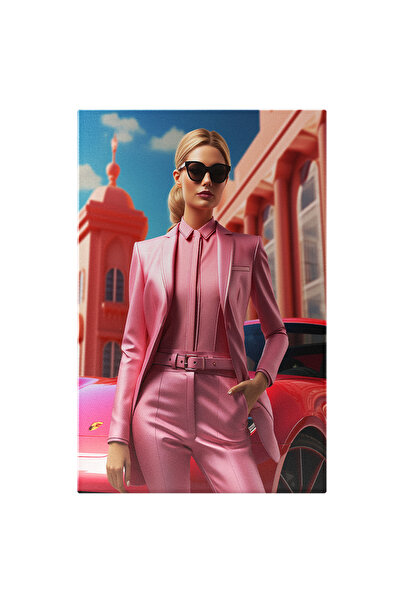 StoryGift Romania Tablou Canvas: Elegant Woman Femeie Stilata Cu Masina Porsc...