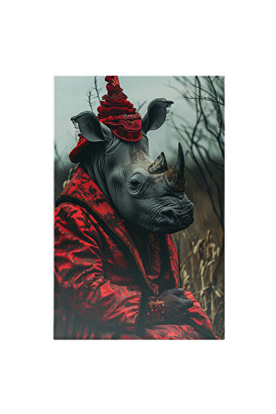 StoryGift Romania Tablou Canvas Majestatea Tăcută Doamna În Roșu Și Cap De Ri...