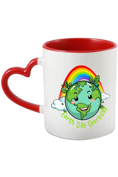 StoryGift Romania Mug with the message "Earth day everyday", illustration, awareness, Earth Day, With ,STG