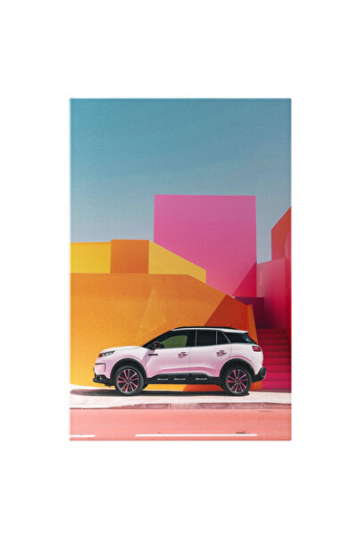 StoryGift Romania Tablou Canvas Autoturism Suv Într-un Fundal Roz Cu Potocali...