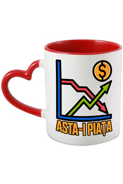 StoryGift Romania This is the market graph situation crypto financial mug, 330ml, Ceramic with Ini Handle, With ,STG