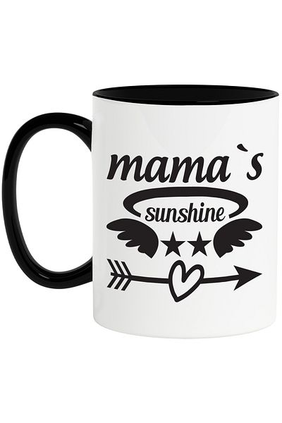 StoryGift Romania Mug with stars, heart and the text "Mama's sunshine" - mother's sunshine c, Cu,STG