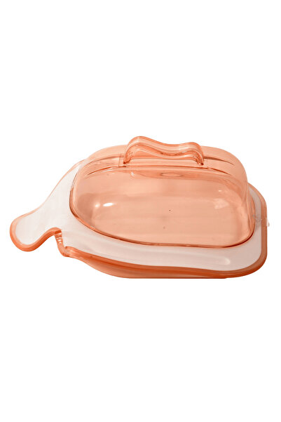 Generic طبق زبدة بغطاء شفاف بلاستيك-22*13سم