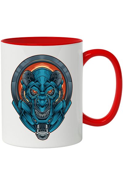 StoryGift Romania Mug With Dragon, Mecha, Animal, Monster, Robot, Multicolor 330 ml, Ceramic with Ma, With, STG