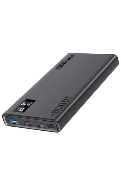 Promate Promate Bolt-10PD Power Bank with 20W PD Charging, Dual USB-C Ports, and 22.5W USB-A Port - Black