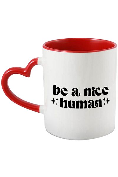 StoryGift Romania Mug with message urging you to be a good/kind person - text in English with Mane, Cu, STG
