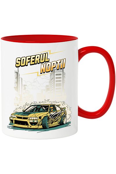 StoryGift Romania Mug night driver race car speed nightlife, 330ml, Ceramic with Ma, Cu,STG