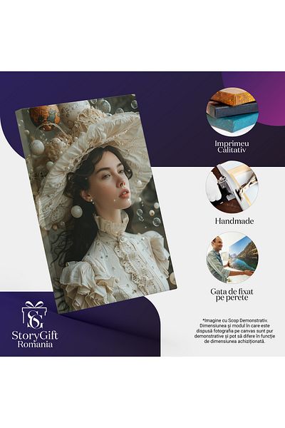 StoryGift Romania Tablou Canvas Visătoarea Planetară Haine de Epocă și sistemul Solar pe Pălăria Protectoare , Pi