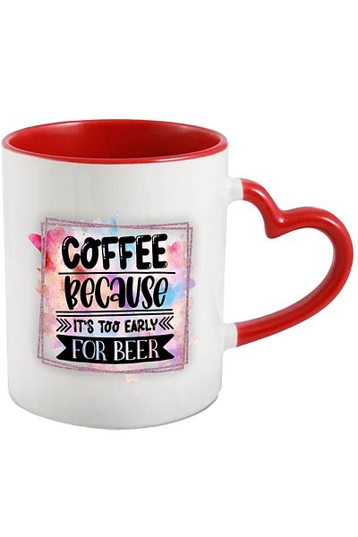 StoryGift Romania Mug with the message "Coffee, because it's too early for beer", coffee, because it's too early for beer, With,STG