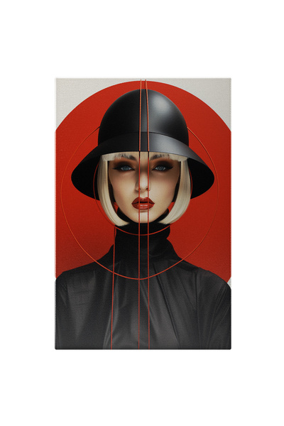 StoryGift Romania Tablou Canvas: Femeie Draguta Imbracata In Negru - Palarie ...