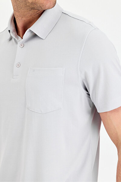 ENQUE Футболка з кишенями, прямим кроєм, коротким рукавом, коміром-поло, не тягнеться, базова, облягаюча, літня