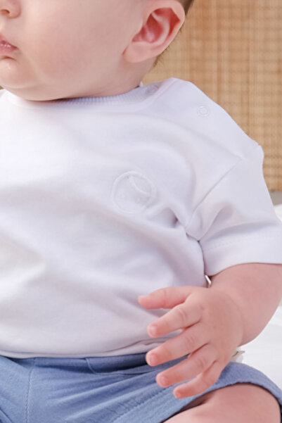 Little Gusto White Organic Cotton Baby T-Shirt