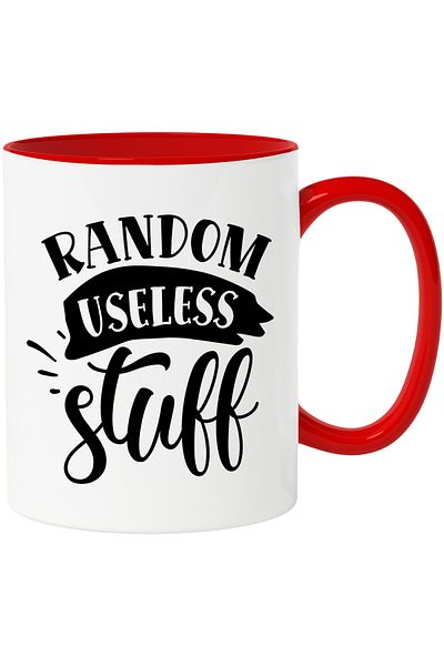 StoryGift Romania Mug with the text in English "Random useless stuff" - random useless stuff with , With ,STG