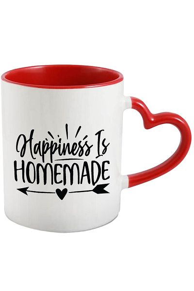 StoryGift Romania Mug for those who believe that happiness is "made at home" with Heart Handle R, Cu, STG