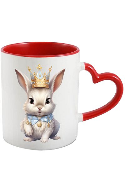 StoryGift Romania Mug with a white bunny wearing a royal crown | illustration | nobility | au, Cu,STG
