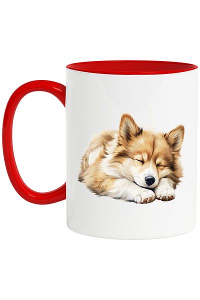 StoryGift Romania Mug with a furry dog ​​sleeping in the shower | illustration | bedtime | in the world, With ,STG