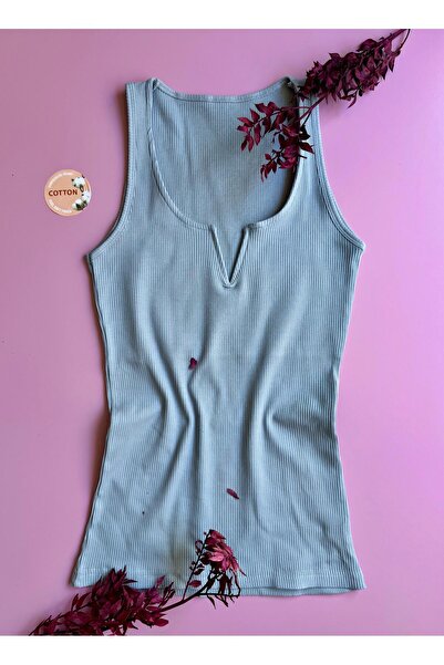 VicTroy Luniva 3-Pack Rose K., Black and Blue Women's Tank Top |   V-Neck, Cotton, Summer Stylish Ribbed Blouse