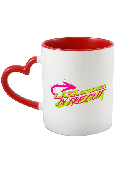 StoryGift Romania Strong Motivational Message Mug Leave the Pain in the Past, 330ml, Ceramic with Handles, With ,STG