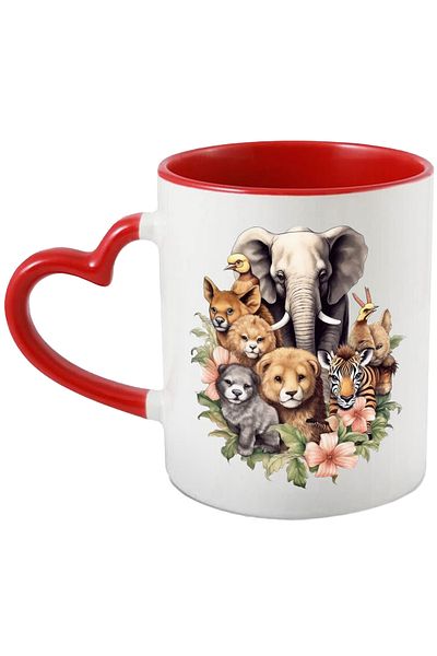 StoryGift Romania Mug with wild animals | illustration | nature | elephant | wild | plants |, With ,STG