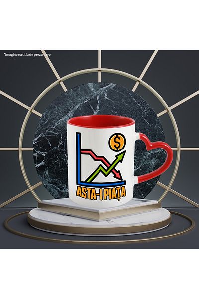 StoryGift Romania This is the market graph situation crypto financial mug, 330ml, Ceramic with Ini Handle, With ,STG