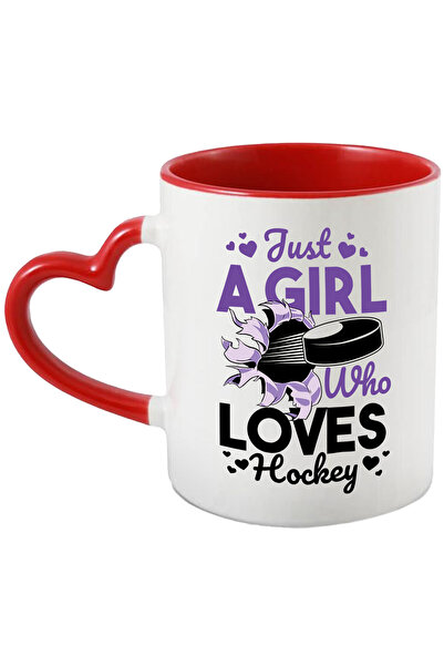 StoryGift Romania Cana Cu Mesaj Just A Girl Who Loves Hockey, Puc, Sport, Ini...