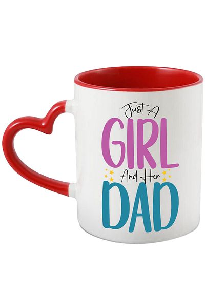 StoryGift Romania Mug with stars and the text "Just a girl and her dad" - just a girl and her dad, With,STG