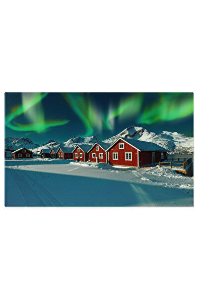 StoryGift Romania Tablou Canvas Case Norvegiene Rosii Pe Sesul Sundstraumen L...