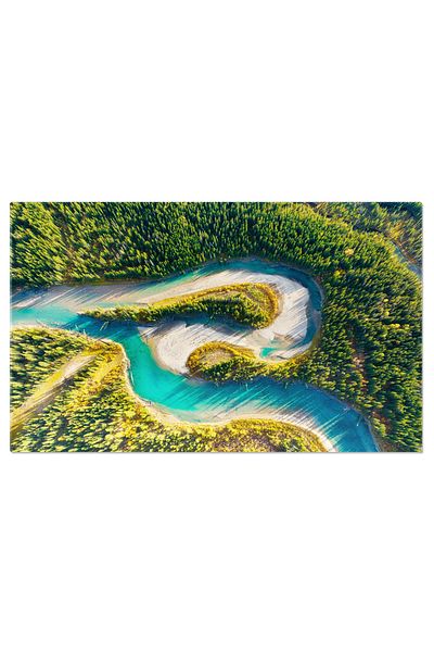 StoryGift Romania Tablou Canvas Raul Printre Copaci, Privire Aeriana, Peisaj, Natura, Apa, Aerian 43