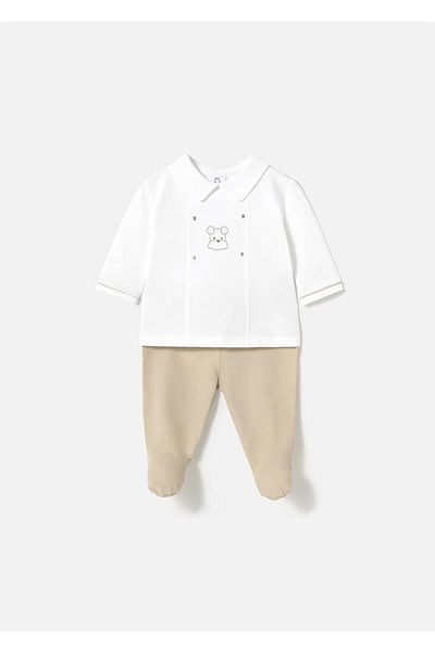 MAYORAL Baby Boy Long Sleeve T-Shirt Leggings Suit Beige 1558