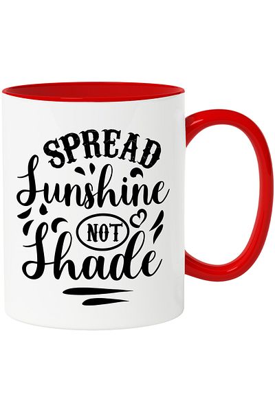StoryGift Romania Mug with the text "Spread the sun's rays, not the shadow" with Red Handle, With Red Handle S,STG