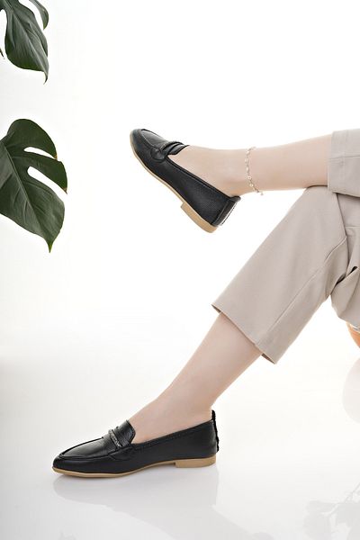 Modafırsat Women's Ballerina Black Stylish Home Business Office Casual Shoes