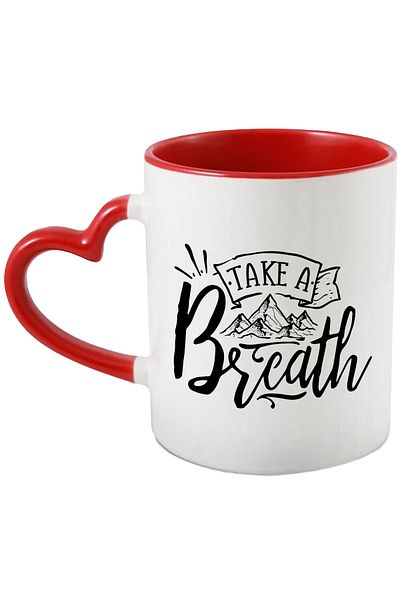 StoryGift Romania Mug with mountains and the message in English "Take a breath" - take a breath/o p, Cu,STG