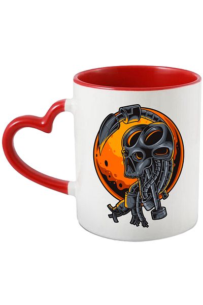 StoryGift Romania Mug With Alien, Tail, Scorpion, Robot, Sunset, SF, Multicolor 330 ml, Wax, With ,STG