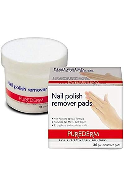 Purederm Nail Polish Remover Pads – Acetone-Free, Moisturizing Formula for Gentle Nail Care