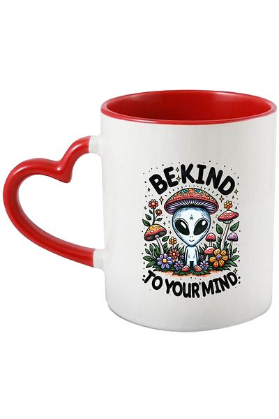 StoryGift Romania Mug with the message "Be kind to your mind", hippie style, culture, illustration, psyche, With ,STG