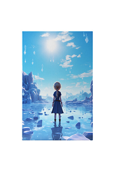 StoryGift Romania Tablou Canvas: Fetita Micuta Blonda In Rochie Albatsra Care...