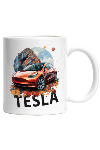 StoryGift Romania Cana Cu Masina, Tesla, Stanci, Buline, Cer, Nori, Multicolo...