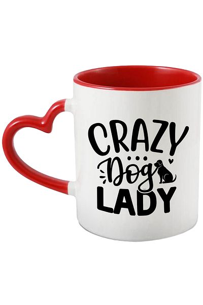 StoryGift Romania Mug with a puppy for a lady crazy about dogs - message in English with Man, Cu, STG