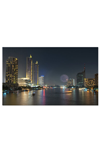 StoryGift Romania Tablou Canvas Vedere La Raul Chao Phraya In Bangkok Arhitectura, Asia, Bangkok, Peisaj Urban, N