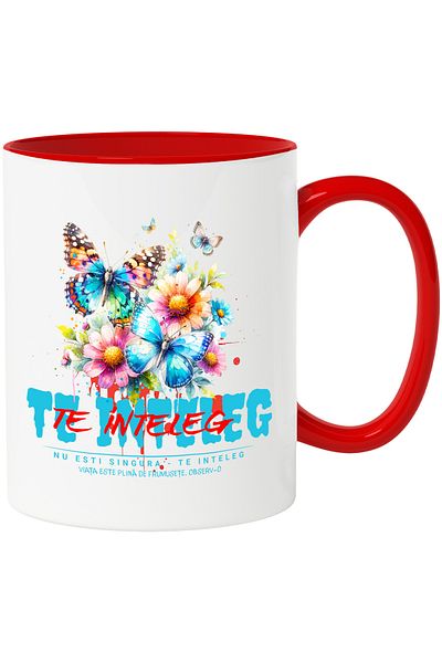 StoryGift Romania Mug You Are Not Alone - I Understand You, Butterflies, Hope, 330ml, Ceramic with Ro Handle, With ,STG