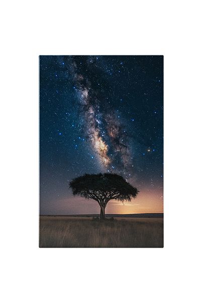 StoryGift Romania Tablou Canvas: Copacul Cu Trunchiul Împletit Și Venirea Nopții Peste Coroana Lui Cea Verde Pict
