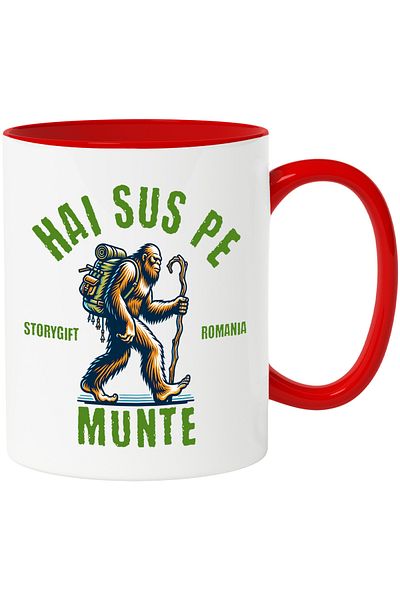 StoryGift Romania Mug let's go up the mountain warrior animal adventure scout, 330ml, Ceramic with Mane, With,STG