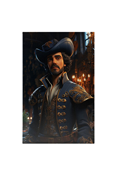 StoryGift Romania Tablou Canvas: Muschetarul Aratos Barba, Costum, Palarie , ...