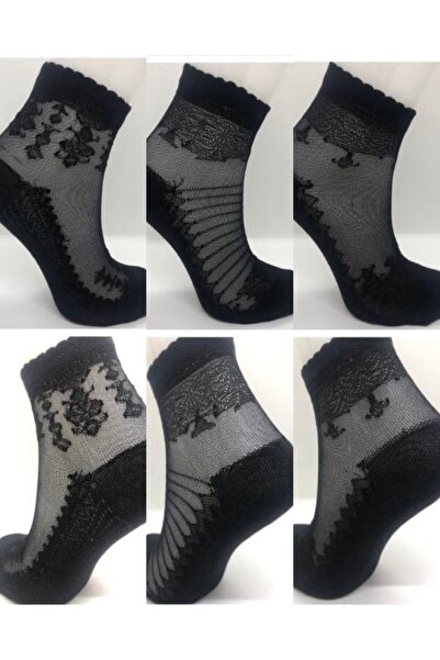 MYS GRUP TEKSTİL Γυναικείες λεπτές καλοκαιρινές κάλτσες με μοτίβο από τούλι κ...